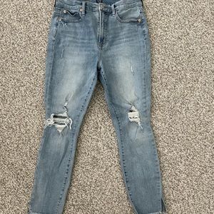 Gap 1969 Raw-Edge Skinny Jeans with Side Slits Size 10